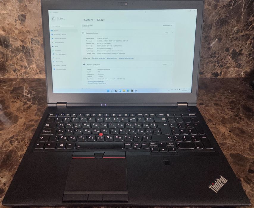 Laptop Lenovo ThinkPad P52 worstation i7 16GB RAM  Nvidia Quadro
