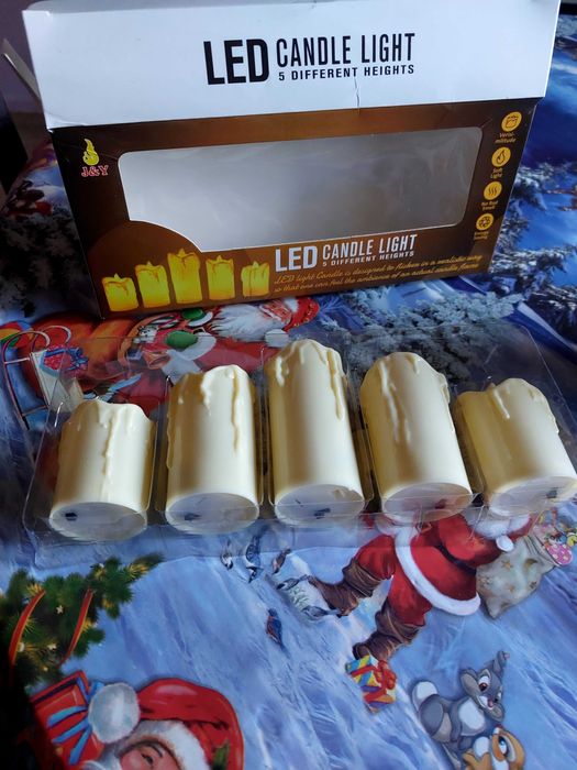 Комплект от 5 бездимни и безпламъчни свещи на батерий