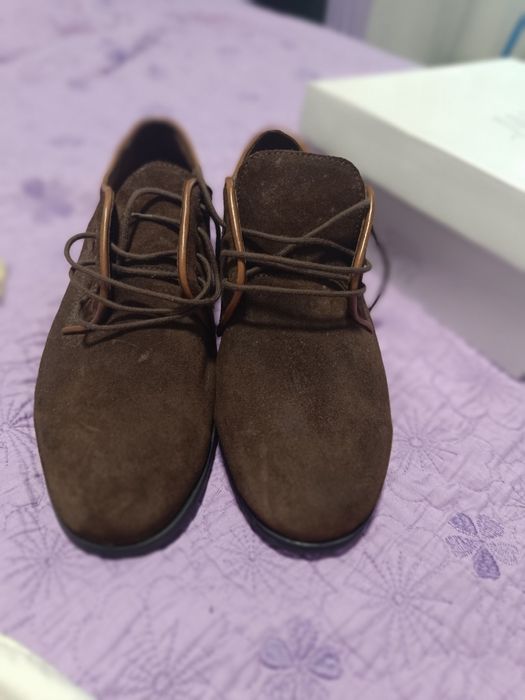 Pantofi piele întoarsă naturala