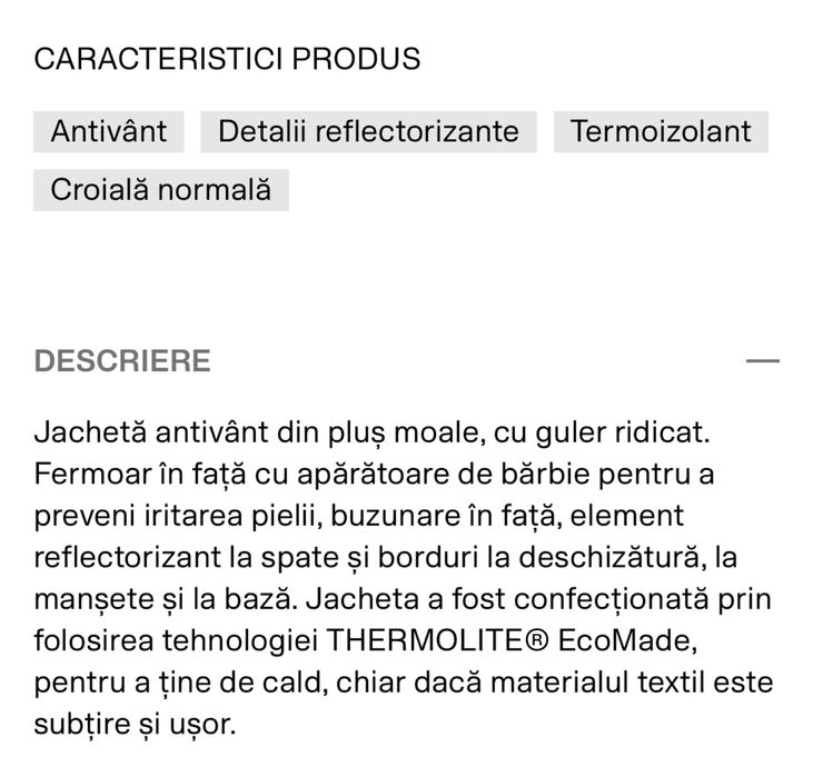 Jacheta  primavara antivant 122/128 H&M