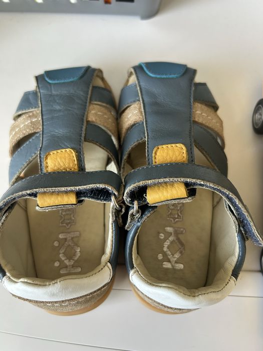 Детски тъмносини сандали КК с бежово / Barefoot