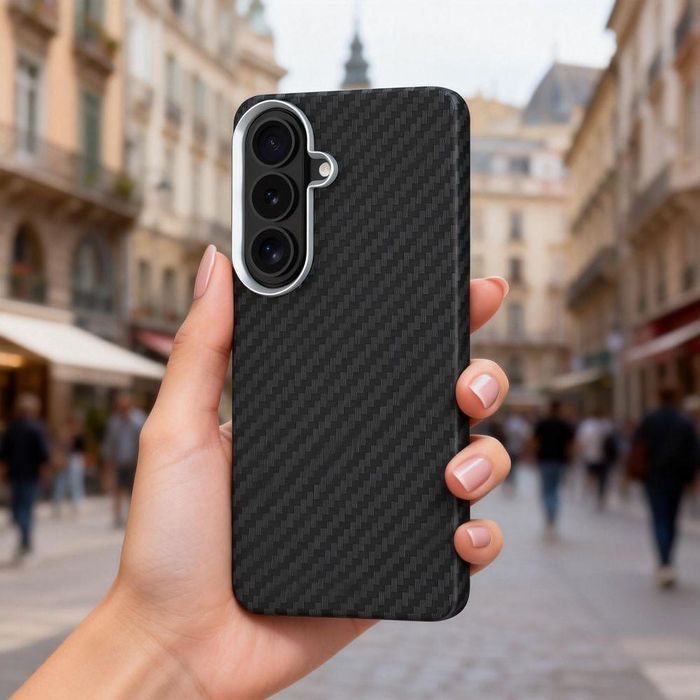 Tech-protect ion carbon magsafe за samsung galaxy s26 - black/silver