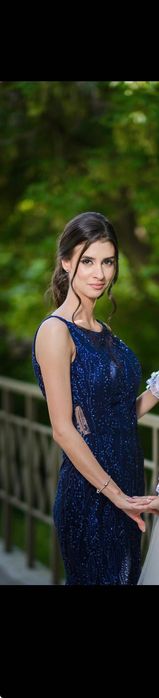 Синя официална рокля