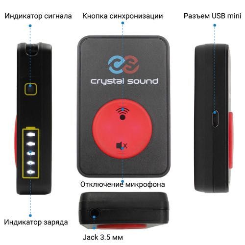 Радиогид (Радио гид, аудиогид, наушники) для экскурсий Crystal Sound