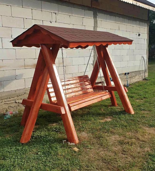 Leagan rustic  din metal si lemn