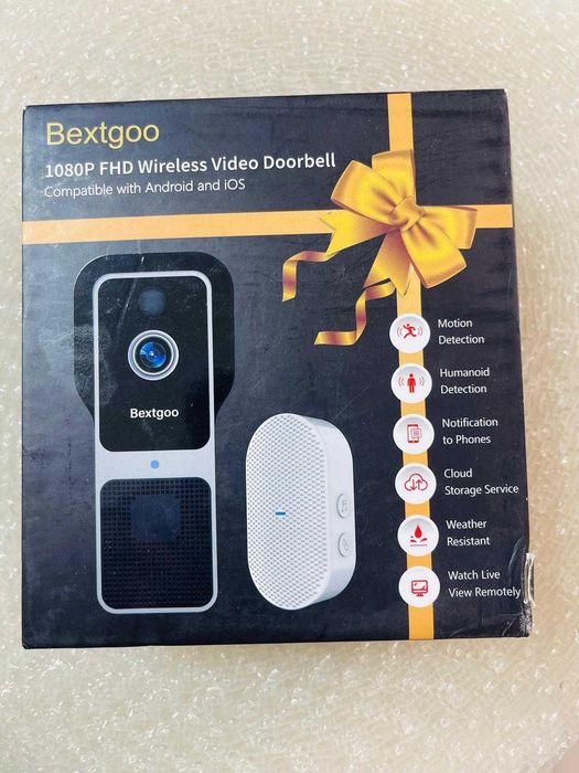 Interfon wireless pentru exterior Bextgoo 2K 4MP cu suport multi-unghi