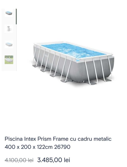 Vand piscina Intex 4x2x1.22m