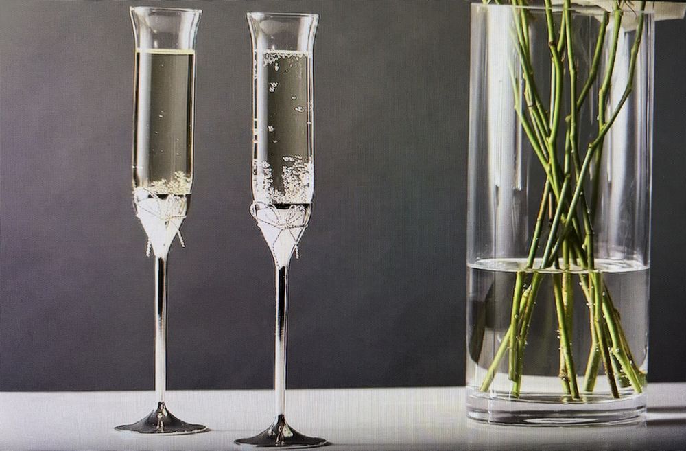 Pahare designer Vera Wang, Love Knots Silver pentru nunta / ceremonie.