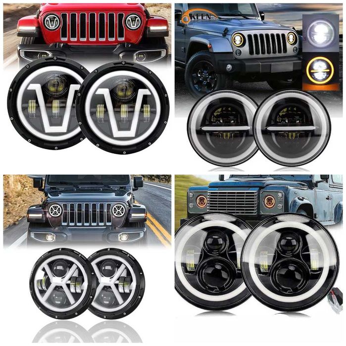 200W Универсални 7 Инчови Диодни Фарове за Lada Niva Nissan Terrano