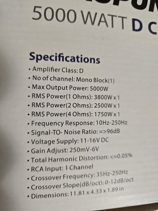 blaupunkt amp 1x3800w 1ohm моно блок/усилвател за кола клас D