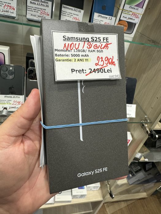 Samsung S25 FE, 128GB/8gb ram nou, sigilat garantie 2 ani