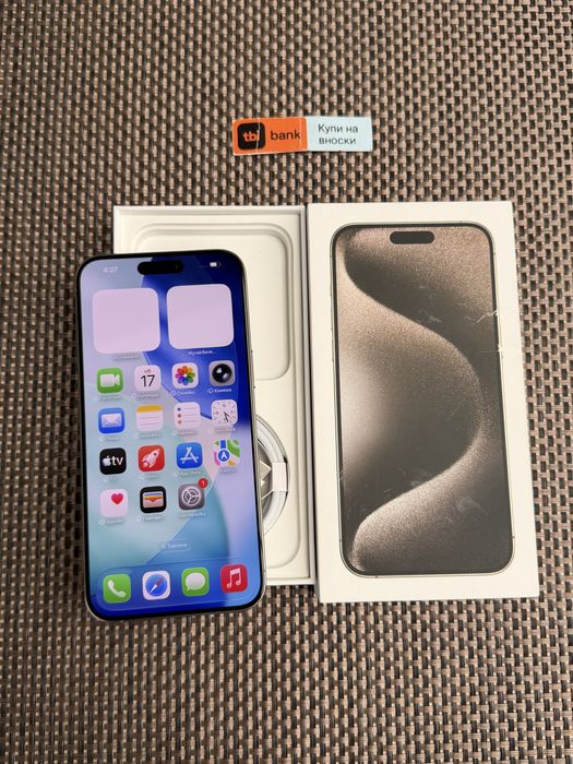 КАТО НОВ!*ЛИЗИНГ* iPhone 15 Pro Max 256Gb Natural Titanium
