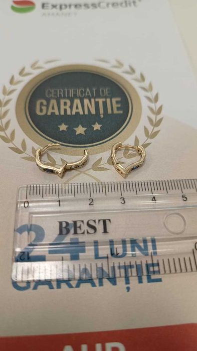 [AG24 Harlau B.45915.4] Cercei aur 14k 1.82gr - Garantie 2 ani!