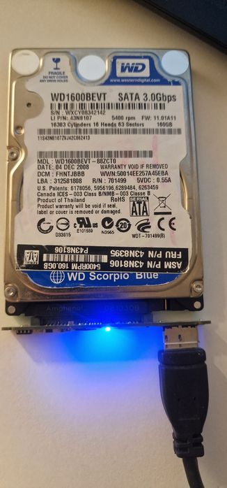 HDD Western Digital 160 gb 100% performance&health