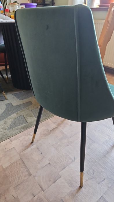 Комплект трапезни 4 стола, нови, модерен зелен цвят