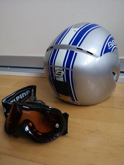 Casca ski placa snowboard pentru copii briko cu ochelari alpina 52 cm