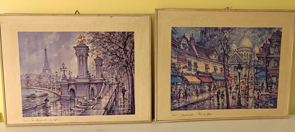 Две картини от Париж - цветни литографии