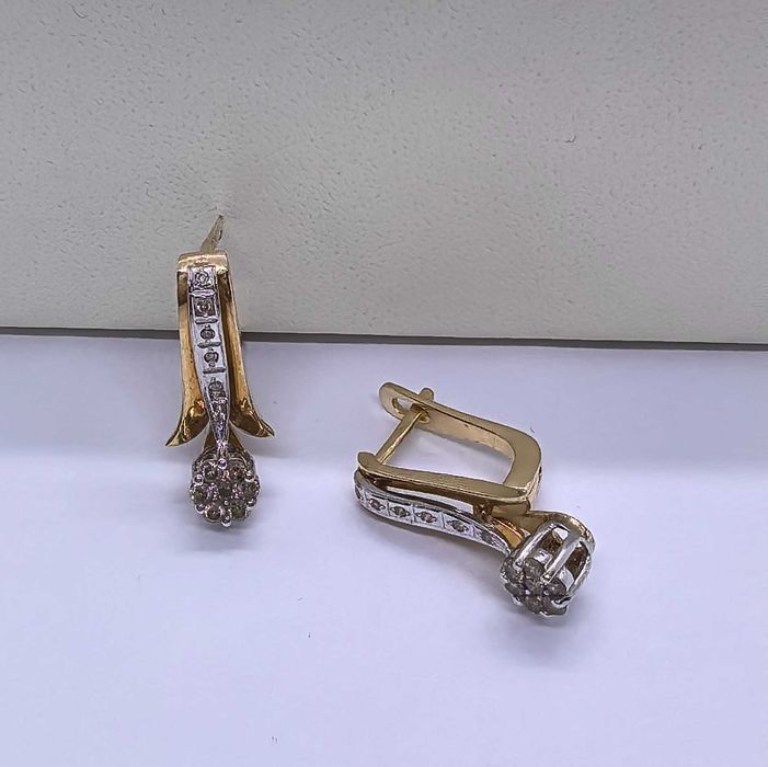 Серьги красное золото