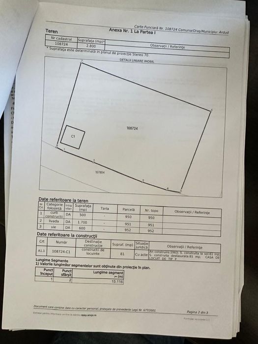 Ofer spre vanzare teren Intravilan în Viile Satu Mare