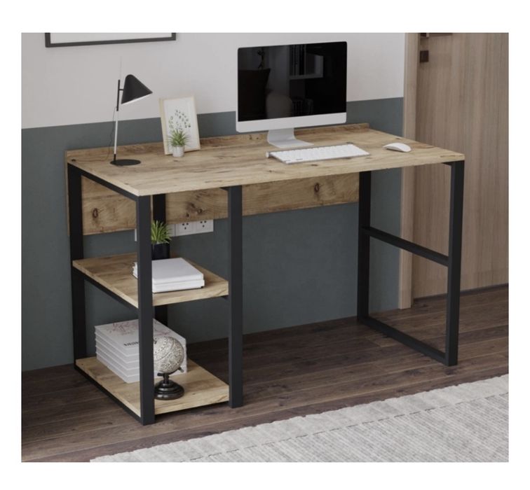 Лофт стол с полками. Размер: 110/60см