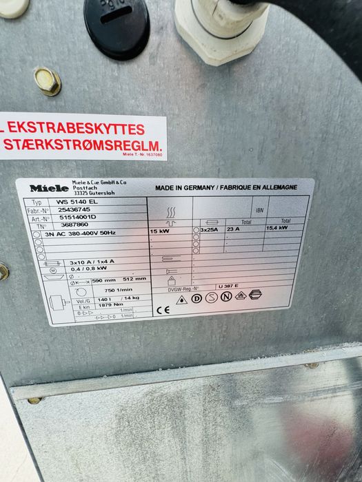 Професионална пералня MIELE 14/16кг ТОП ОФЕРТА!!! 25бр