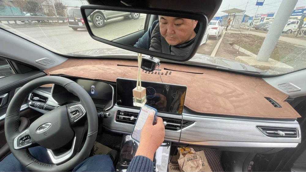 Накидка на панель/ алькантара