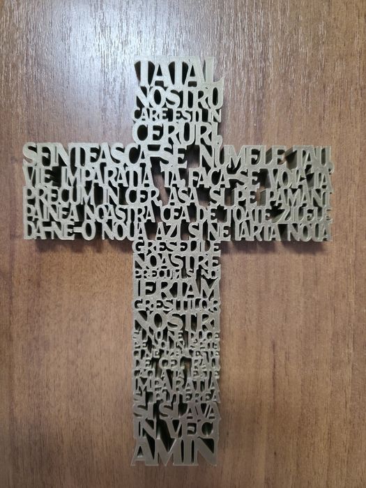 Cruce decorativă cu „Rugăciunea Domnească”