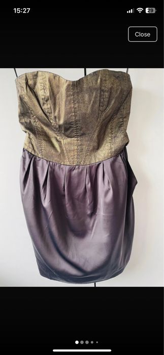 Rochie sexy Bershka - satin + auriu