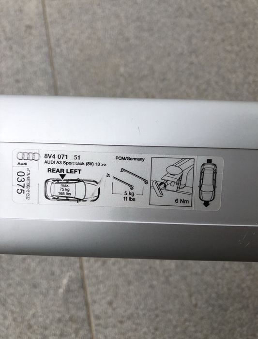 Bare din aluminiu transversale de Audi originale -tip Thule