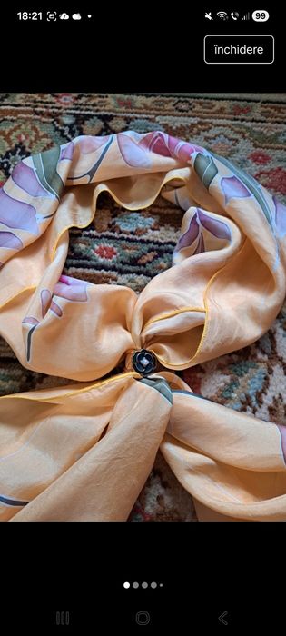 Eșarfă damă din mătase naturală,  NOU!( 183×44)