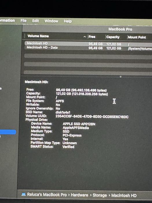 Macbook pro 13” touchbar 2019
