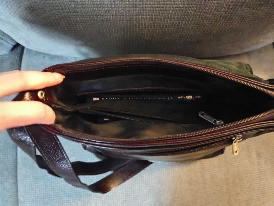 Geanta dama de umar din piele naturala vachetta crossbody coniac