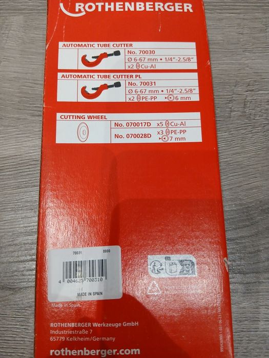 Tăietor țevi telescopic Rothenberger 70031  6-67 mm