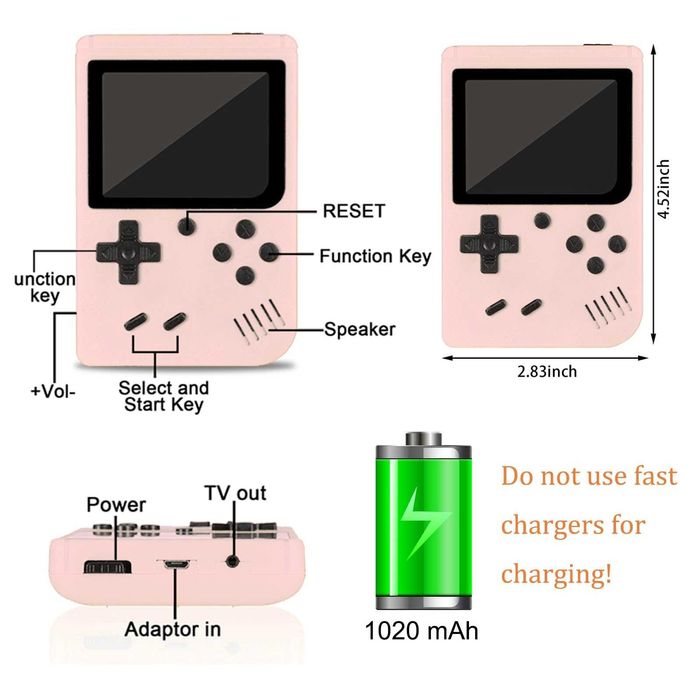 Ретро преносима игрова конзола, Roffie 500 игри 2.8"екран