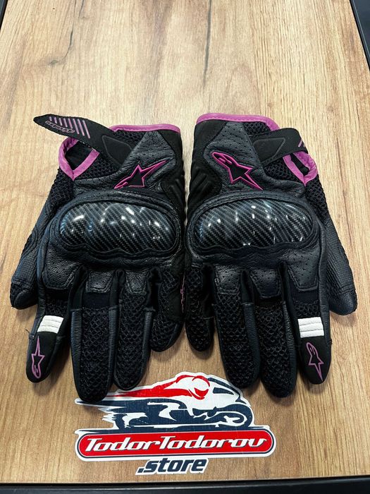 Дамски мото ръкавици ALPINESTARS SMX-1 AIR,размер S,карбонови протектори,като нови