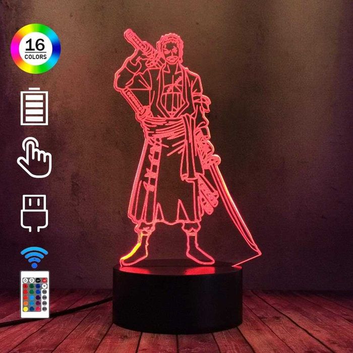 3D лампа RGB с дистанционно САМУРАЙ. две плаки