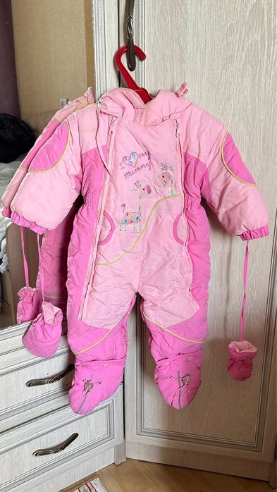 Комбинезон куртка детская для девочки 0-9 мес