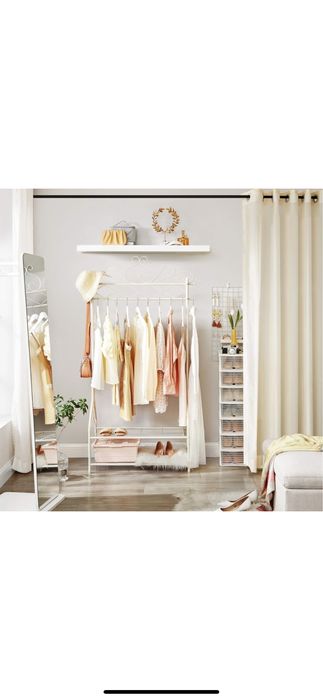 Suport umerase/haine, metalic, sina de agatat, doua rafturi 92x41