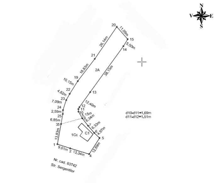 Teren intravilan de vânzare în Oarja, județul Argeș – 1.200 mp + construcție existentă