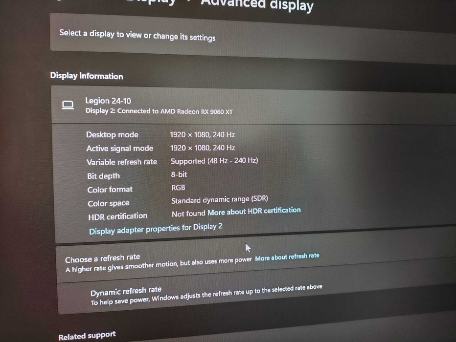 Gaming монитор Lenovo Legion 240Hz/1920x1080p/24 inch/0.5ms + Подарък