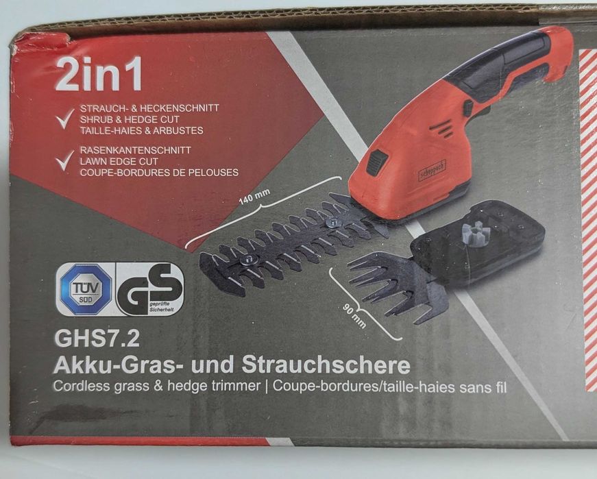Foarfecă electrică cordless pentru iarba și gard viu