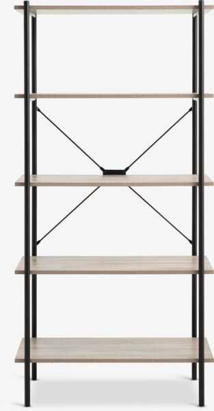 Етажерка 5 рафта цвят светъл дъб/черно