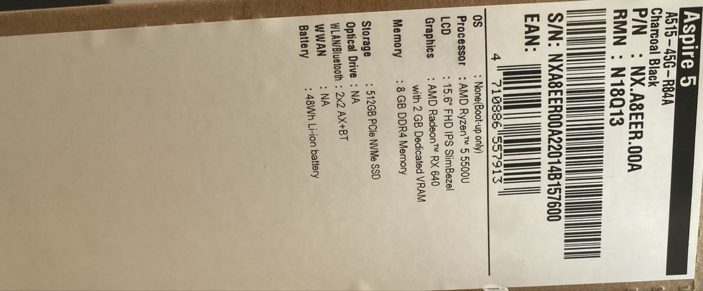 Ноутбук acer aspire5