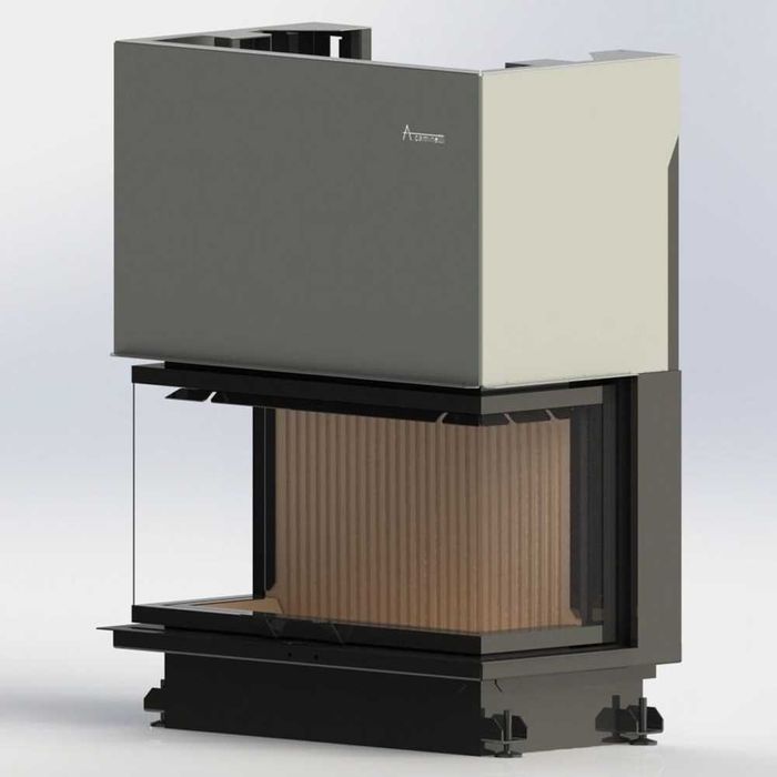 Focar de semineu pe lemne cu trei fete vitrate CRYSTAL 90 – ECO