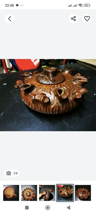 Vand opritor carti cuva pacii sculptata manual lemn masiv