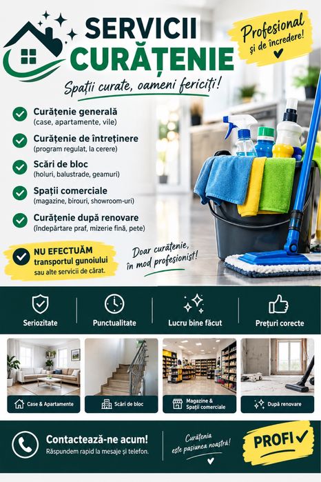 Oferim servicii de curatenie