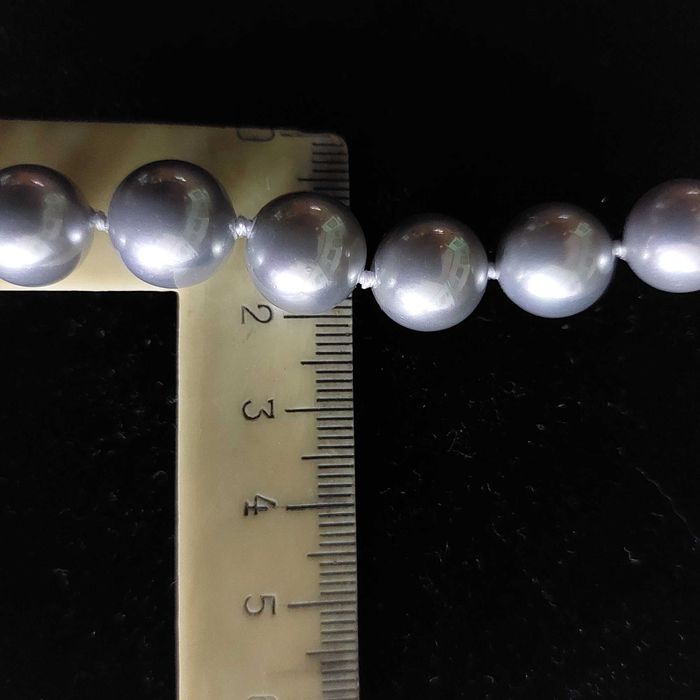 Комплект колие и обеци сиви перли