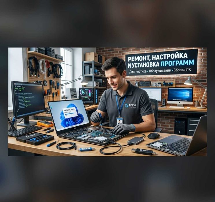 Настройка и ремонт компьютеров.