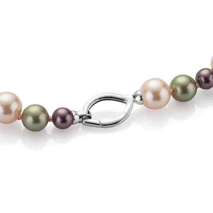 Перлена огърлица. Естествени перли и сребро.