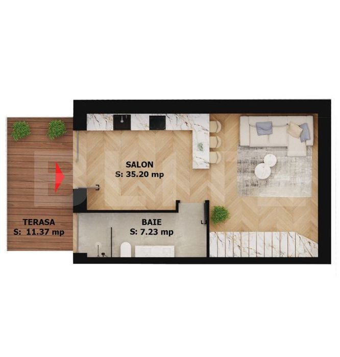 Apartament modern 2 camere cu terasa | Ultracentral - EAS Residence — fotografia 1